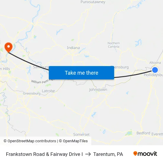 Frankstown Road & Fairway Drive I to Tarentum, PA map