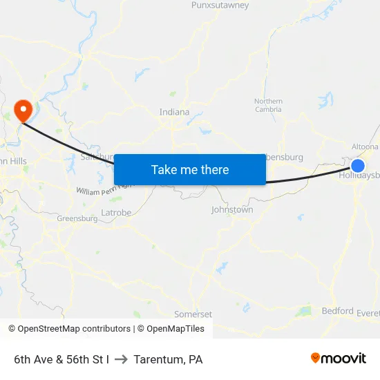 6th Ave & 56th St I to Tarentum, PA map