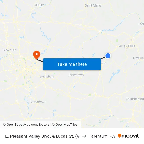 E. Pleasant Valley Blvd. &  Lucas St. (V to Tarentum, PA map