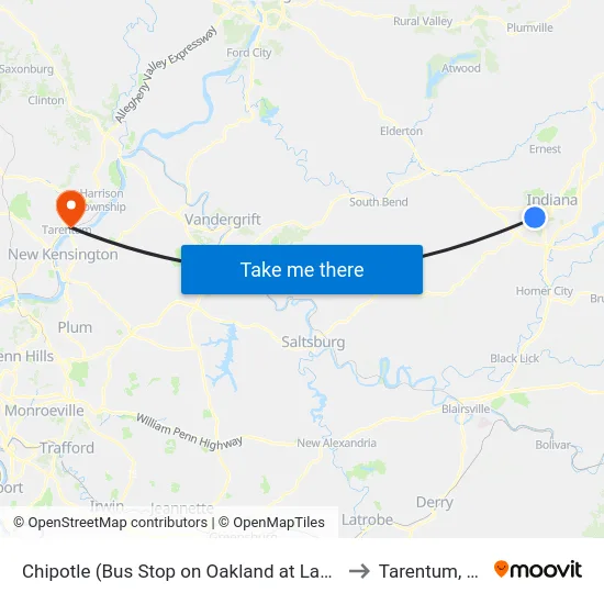 Chipotle (Bus Stop on Oakland at Laurel to Tarentum, PA map