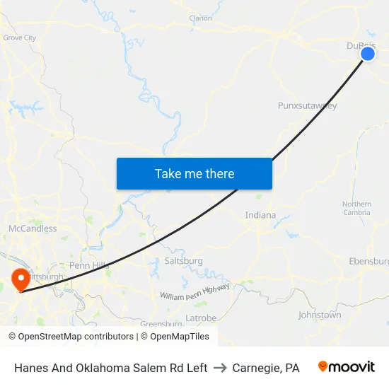 Hanes And Oklahoma Salem Rd Left to Carnegie, PA map