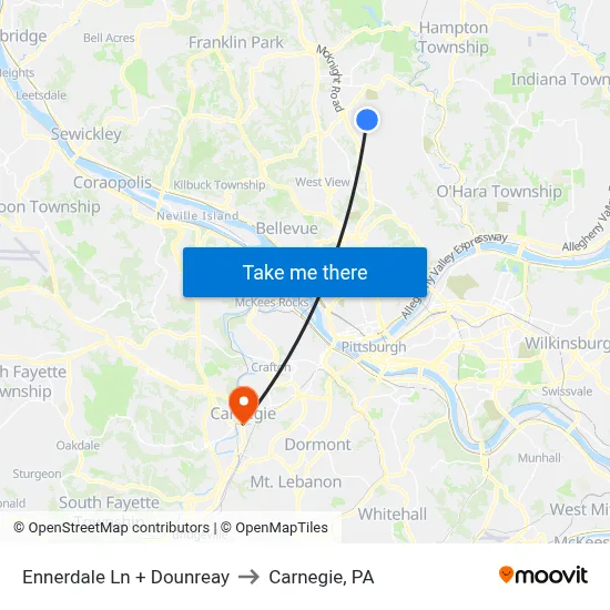 Ennerdale Ln + Dounreay to Carnegie, PA map
