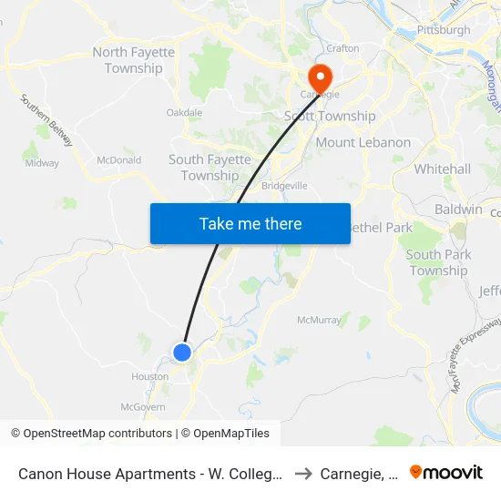 Canon House Apartments - W. College St. to Carnegie, PA map
