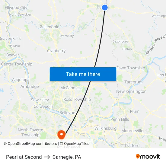 Pearl at Second to Carnegie, PA map