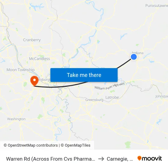 Warren Rd (Across From Cvs Pharmacy) to Carnegie, PA map