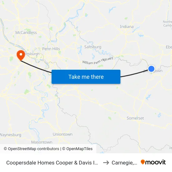 Coopersdale Homes Cooper & Davis Inbound to Carnegie, PA map