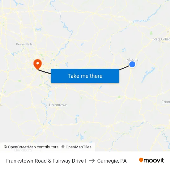 Frankstown Road & Fairway Drive I to Carnegie, PA map