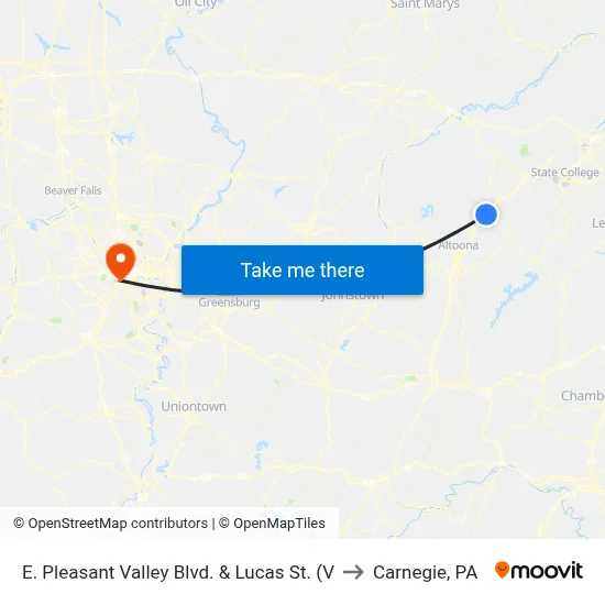 E. Pleasant Valley Blvd. &  Lucas St. (V to Carnegie, PA map