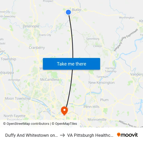 Duffy And Whitestown on Return Trip to VA Pittsburgh Healthcare System map