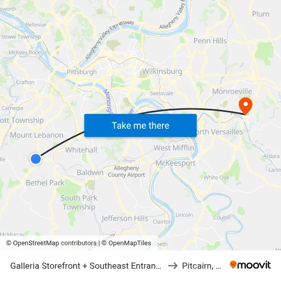Galleria Storefront + Southeast Entrance to Pitcairn, PA map