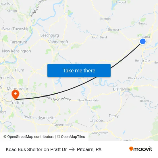 Kcac Bus Shelter on Pratt Dr to Pitcairn, PA map