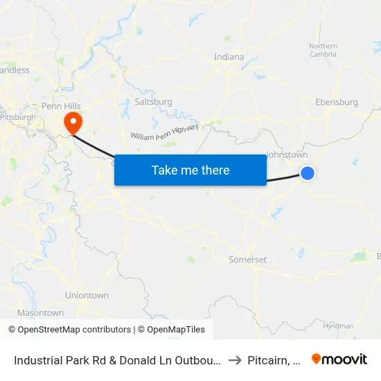 Industrial Park Rd & Donald Ln Outbound to Pitcairn, PA map