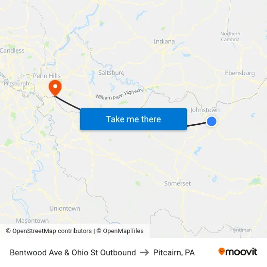 Bentwood Ave & Ohio St Outbound to Pitcairn, PA map