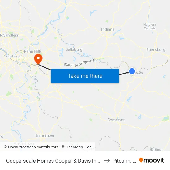 Coopersdale Homes Cooper & Davis Inbound to Pitcairn, PA map