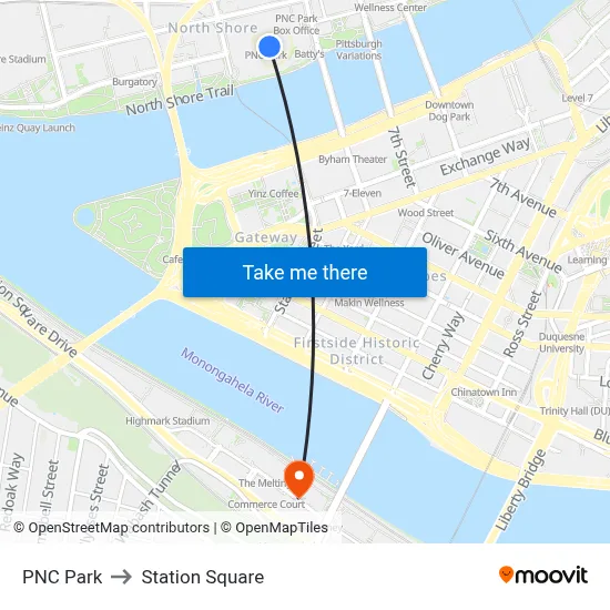 PNC Park to Station Square map