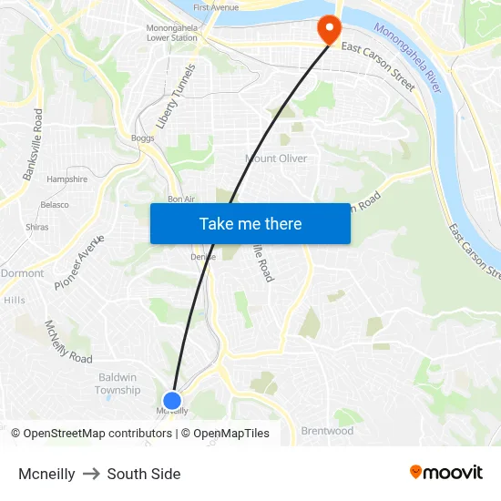 Mcneilly to South Side map