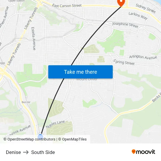 Denise to South Side map