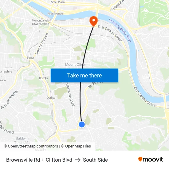 Brownsville Rd + Clifton Blvd to South Side map