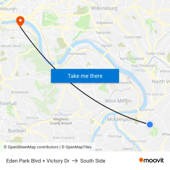 Eden Park Blvd + Victory Dr to South Side map