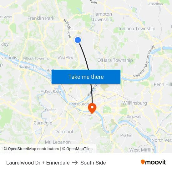 Laurelwood Dr + Ennerdale to South Side map