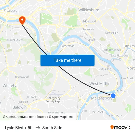 Lysle Blvd + 5th to South Side map