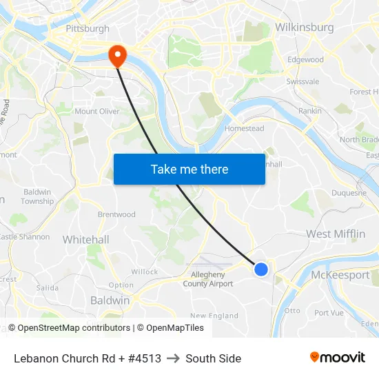 Lebanon Church Rd + #4513 to South Side map