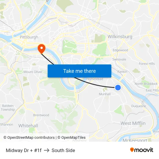 Midway Dr + #1f to South Side map