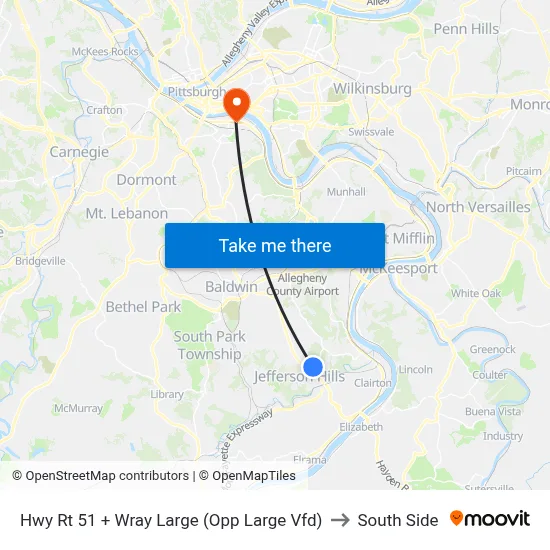 Hwy Rt 51 + Wray Large (Opp Large Vfd) to South Side map