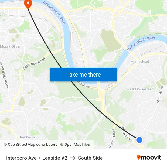 Interboro Ave + Leaside #2 to South Side map