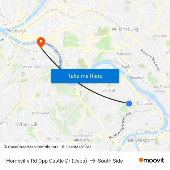 Homeville Rd Opp Castle Dr (Usps) to South Side map