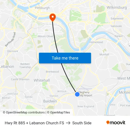 Hwy Rt 885 + Lebanon Church FS to South Side map