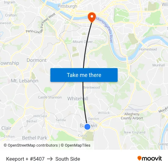 Keeport + #5407 to South Side map