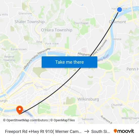 Freeport Rd +Hwy Rt 910( Werner Camp) to South Side map