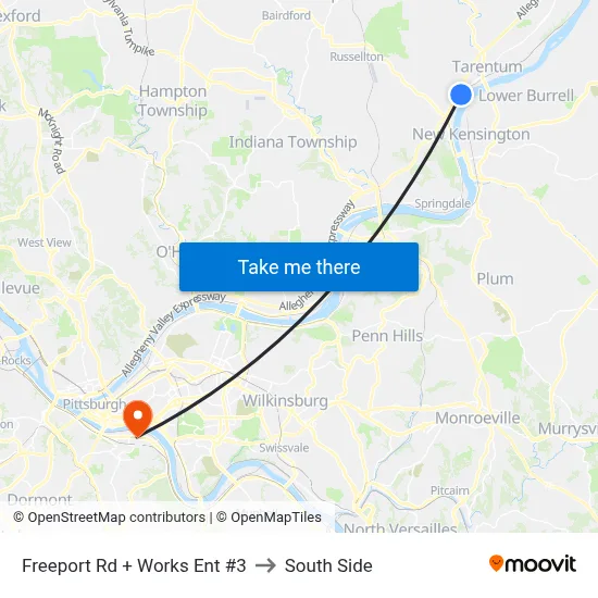 Freeport Rd + Works Ent #3 to South Side map