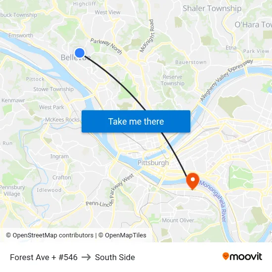 Forest Ave + #546 to South Side map