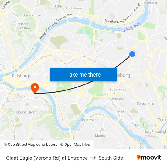 Giant Eagle (Verona Rd) at Entrance to South Side map