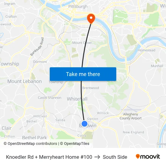Knoedler Rd + Merryheart Home #100 to South Side map