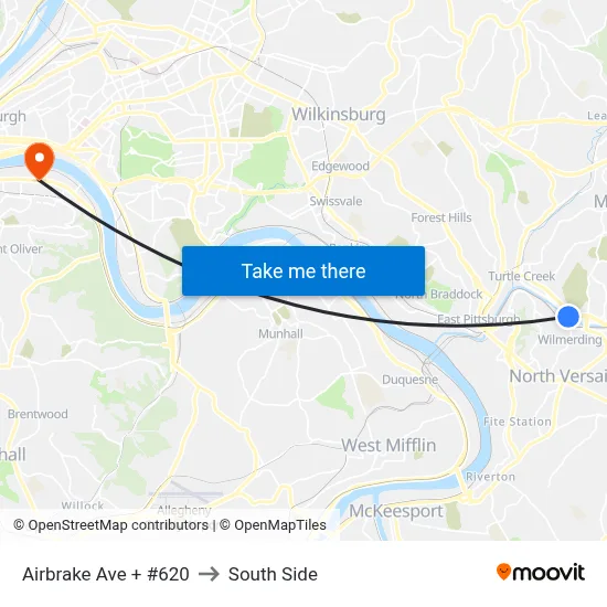 Airbrake Ave + #620 to South Side map
