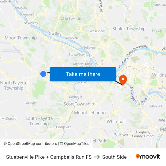 Stuebenville Pike + Campbells Run FS to South Side map
