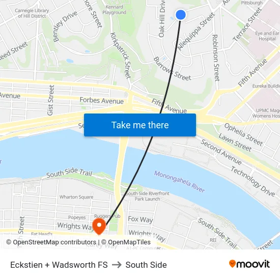 Eckstien + Wadsworth FS to South Side map