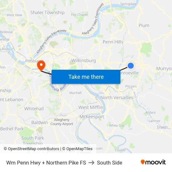 Wm Penn Hwy + Northern Pike FS to South Side map