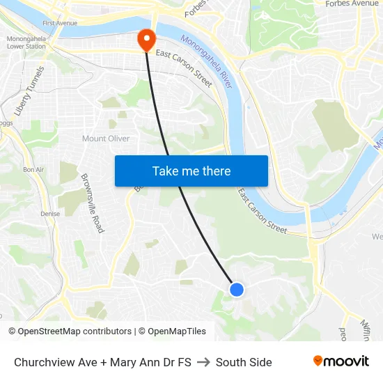 Churchview Ave + Mary Ann Dr FS to South Side map