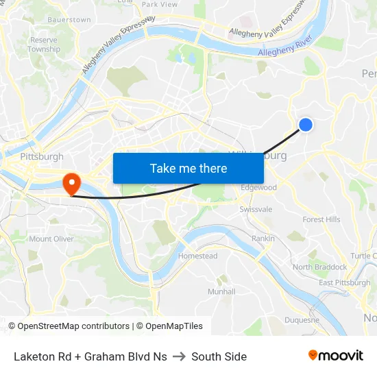 Laketon Rd + Graham Blvd Ns to South Side map