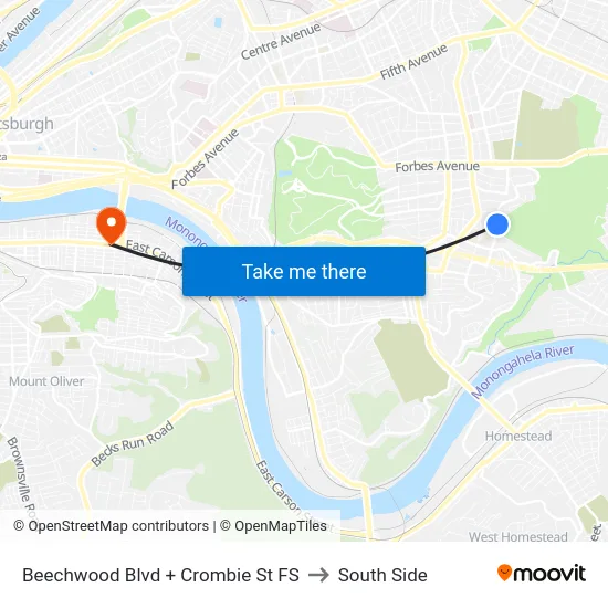 Beechwood Blvd + Crombie St FS to South Side map
