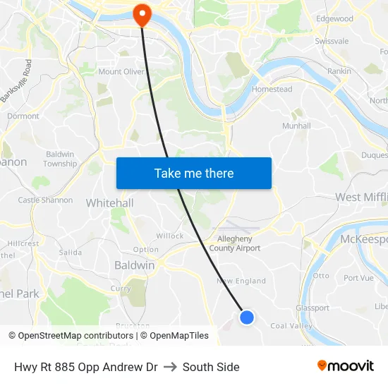 Hwy Rt 885 Opp Andrew Dr to South Side map