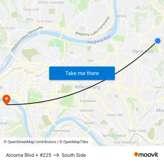 Alcoma Blvd + #225 to South Side map
