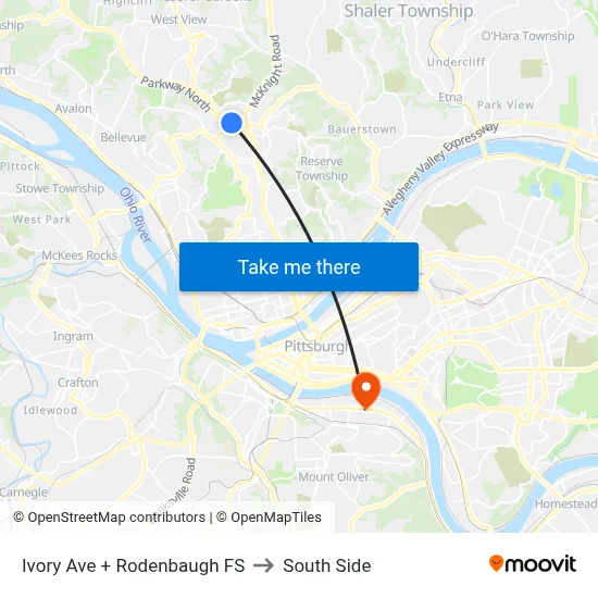 Ivory Ave + Rodenbaugh FS to South Side map