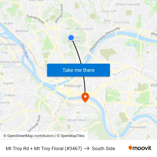 Mt Troy Rd + Mt Troy Floral (#3467) to South Side map