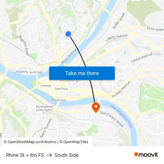 Rhine St + Itin FS to South Side map