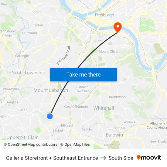 Galleria Storefront + Southeast Entrance to South Side map